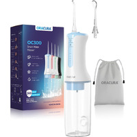 Oracura Oc300 Lite Smart Pro Water Flosser Blue | 365 Days Warranty | 4 Modes | Micro-Bubble Technology | 2 Nozzle Tips | 4 Vibrant Colours | 300Ml Water Tank