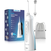 Oracura Smart Water Flosser Oc150 Lite With 150Ml Water Tank Capacity White | Portable & Rechargeable | Ipx7 Waterproof | 3 Modes | Flossing At Home And Travel | 365 Days Warranty