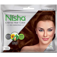 Nisha Cream Hair Color Rich Bright Long Lasting Hair Colouring For Ultra Soft Deep Shine 100% Grey Coverage Conditioning With Natural Herbs Natural Brown (Pack Of 6)
