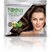 Nisha Cream Hair Color Rich Bright Long Lasting Hair Colouring For Ultra Soft Deep Shine 100% Grey Coverage Conditioning With Natural Herbs Chocolate Blonde (Pack Of 6)