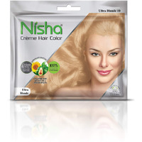 Nisha Cream Hair Color Rich Bright Long Lasting Hair Colouring For Ultra Soft Deep Shine 100% Grey Coverage Conditioning With Natural Herbs Ultra Blonde (Pack Of 6)