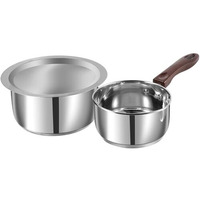 Vinod Stainless Steel Regular Saucepan (1.8 Liter) & Capsule Bottom Tope (1 Liter) With Lid (Induction And Gas Stove Friendly), 2 Years Warranty, Silver