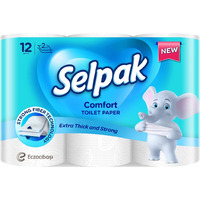 Selpak Toilet Paper Comfort, 12 Rolls