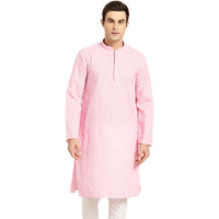 Sojanya (Since 1958, Men's Pure Cotton Pink Embroidered Only Kurta, Size: 42