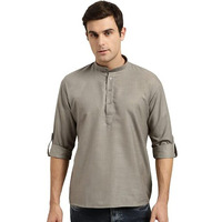 Sojanya (Since 1958, Men's Cotton Grey Short Kurta, Size: 36