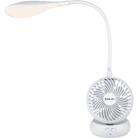 Bajaj Airlight 85 Mm Personal Rechargeable Fan With Task Lighting |8 W Table Fan| 360-Degree Table Lamp| 3-6 Hours* Battery Backup| Silent Operation| Usb Charging Fan| 1-Yr Warranty White