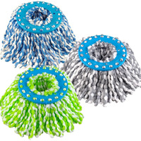 Primeway Polyester Microfiber Spin Mop Replacement Mop Head Refills | 130 Grams Each | Pack Of 3 Pcs | Assorted