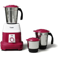 Prestige Orion 500 Watts Mixer Grinder With 3 Stainless Steel Jars |3 Super Efficient Stainless Blades |Sturdy Handles|Red & White