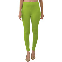 Lyra Women Solid Premium Cotton Ankle Length Leggings | Mid-Waist | Fashionwear