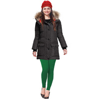Lux Lyra Women's Stretch Fit Winter Leggings (4S Churidar Leggings, Green_Pak Green_L)