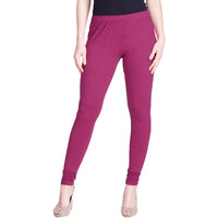 Lyra Women Solid Premium Cotton Ankle Length Leggings | Mid-Waist | Fashionwear Purple