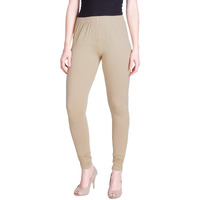 Lyra Women Solid Premium Cotton Churidar Leggings | Mid-Waist | Fashionwear