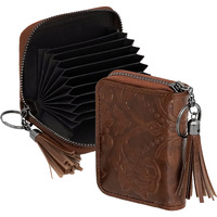Storite 9 Slot Credit Debit Card Holder Money Wallet Zipper Coin Purse For Men Women (Brown, 10.5 X 8 X 2.5 Cm)