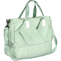 Storite Nylon 44 Cm Imported Travel Duffle Bag For Women, Wet Separated Gym Tote Style Bag Expandable Travel Overnight Luggage Bag For Men Women Waterproof Sport Bag (Green,44 X 20 X 33 Cm)
