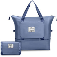 Storite Nylon 40 Cms Imported Foldable Travel Duffle Bag For Women, Expandable Lightweight Waterproof Carry Weekender Overnight Luggage Bag (Blue)