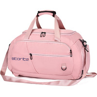 Storite Nylon 54 Cm Imported Multi Purpose Travel Duffle Bag For Women With Dry And Wet Separate Pocket, Lightweight Waterproof Backpack Carry Luggage Bag With Shoe Compartment (Pink,54X30X22 Cm)