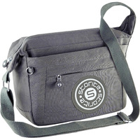 Storite Portable Nylon Stylish Small 6 Multi-Pocket Zip Closure Sling Cross Body Travel Messenger One Side Shoulder Bag For Men & Women - Grey (27 X 10.5 X 23 Cm)