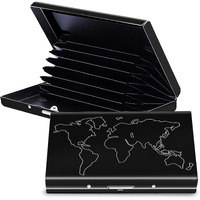 Storite Black 8 Slots Rfid Protected Metal Credit/Debit/Atm Card Holder Case Wallet For Men & Women (Black-9.5 X 6.5 X 1.5 Cm)