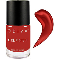 Odiva Gel Finish Nail Polish Quick Drying, Metallic Finish, Long Lasting, Chip Resisting Formula With High Shine & Full Coverage, 11 Ml (028 Fiery Red (Dark Red))