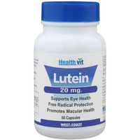 Healthvit Lutein 20Mg Nutrition For Eye And Vision | Support Eye Health | Promotes Maculuar Health | Provides Free Radical Protection | Vegan And Gluten Free | 60 Capsules