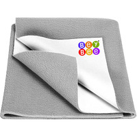 Beybee Waterproof Quick Dry Sheet For Baby| Bed Pad Anti-Piling Fleece Extra Absorbent Washable Matress Protector| Baby Bed Protector Sheet For Toddler Children, Medium Size, 100X70Cm, Grey