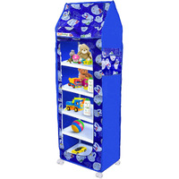 Oyo Baby Almirah For Clothes, Plastic Wardrobe For Clothes & Toys, Multipurpose Collapsible Wardrobe For Kids Clothes/Toy/Book (Blue) (Shelves - 6)