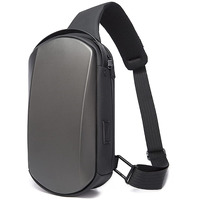 Red Lemon Bange Waterproof Tpu Unisex Travel Crossbody Sling Bag Chest Pack With Usb Charging (Grey)