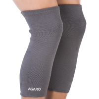 Agaro Stretchable Knee Support, Breathable Fabric, Uniform Compression, Relieves Muscle Pain, Joint Pain, Injury Recovery, For Workout, Running, For Men & Women, Knee Cap, Xxl, Grey, Pack Of 2