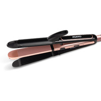 Agaro 3In1 Hair Styler, Straightener, Crimper, Curler For Women Hs1119, Keratin Infused Ceramic Coated Plate, Variable Style Settings, Hair Styling, Colour Black & Rose Gold