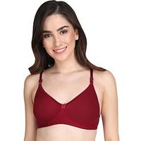 Liigne Women Padded Bra - Made Of Pure Cotton Full Coverage Non Wired Seamless Pushup Soft Cup For T-Shirt Saree Dress Sports Garment For Daily Use Everyday Brown