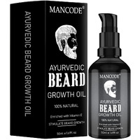 Mancode Ayurvedic Beard & Hair Growth Oil, 50Ml | Natural Hair Oil For Thicker & Longer Beard | Beard Oil For Uneven, Patchy & Fast Beard Growth | 100% Natural