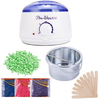 Prowax100 Hard Wax Warmer, Heater With Hair Removal Wax Beans(100 Grams) And Wooden Chips For Hard, Strip And Paraffin Waxing Kit For Women - Color May Vary, 1 Set