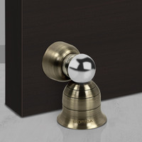 Plantex Heavy Duty Door Magnet Stopper/Door Catch For Home/Office/Hotel/Floor Mounted Soft Catcher To Hold Wooden/Glass/Pvc Door - 3 Inch (Brass Antique Finish)