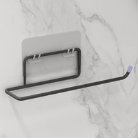 Plantex Gi Steel No Drill Toilet Paper Roll Holder Self Adhesive/Toilet Paper Holder Self Adhesive/Hand Towel Holder For Bathroom Accessories (Black)