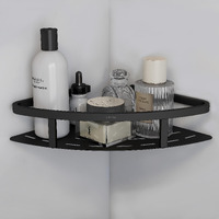 Plantex 304 Grade Stainless Steel Bathroom Shelf For Wall Corner/Bathroom Stand For Wall//Storage Organizer (9X9 Inches, Black)
