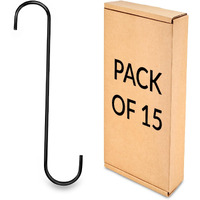 Plantex Heavy Duty 10 Inch Multipurpose S Hook/Extention Hook For Hanging Plant/Tree Branch/Bird Feeder/Pots And Pans Closet Garden Pergola Indoor/Outdoor  (Pack Of 15)
