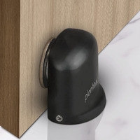 Plantex Heavy Duty Door Magnet Stopper/Door Catch Holder For Home/Office/Hotel, Floor Mounted Soft-Catcher To Hold Wooden/Glass/Pvc Door - Set Of 40 (193 - Black)