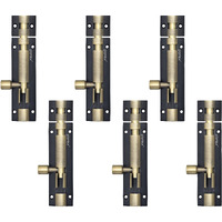 Plantex Stainless Steel Tower Bolt/Tower Bolt For Home,Offices Doors And Windows/Tower Bolt For Main Door/Door Latch/Kundi/Chitakini/Door Latch For Windows - Pack Of 6 (Brass Finish, 4 Inch)