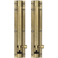 Plantex Stainless Steel 8 Inch Tower Bolt/Tower Bolt For Home,Offices Doors And Windows/Tower Bolt For Main Door/Door Latch/Kundi/Chitakini/Door Latch For Windows (Brass Antique, Pack Of 2)