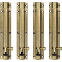 Plantex Stainless Steel 8 Inch Tower Bolt/Tower Bolt For Home,Offices Doors And Windows/Tower Bolt For Main Door/Door Latch/Kundi/Chitakini/Door Latch For Windows (Brass Antique, Pack Of 4)