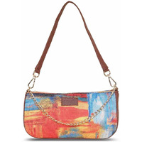 Zouk Abstract Printed Women's Handcrafted Vegan Leather Multicolor Casual Mini Shoulder Bag
