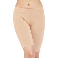 Clovia Women's Cotton Mid Waist Cycling Shorts With Inner Elastic (Pn3352P24_Beige_Xl)