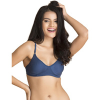 Clovia Cotton Rich Non-Padded Non-Wired T-Shirt Bra (Br0184P08_Blue_38C)
