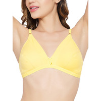 Clovia Women's Cotton Casual Bra (Br1595S0232C_Yellow_32C)
