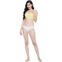 Clovia Women's Cotton Padded Non-Wired Demi Cup Multiway T-Shirt Bra (Br1581P02_Light Yellow_38C)