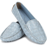 Yoho Bliss Comfortable Slip On Semi Casual Loafer For Women | Stylish Fashion Moccasins Range | Cushioned Footbed Finish | Flexible | Style & All-Purpose | Formal Office Wear Shoe Light Blue