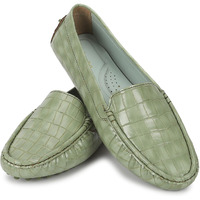 Yoho Bliss Comfortable Slip On Semi Casual Loafer For Women | Stylish Fashion Moccasins Range | Cushioned Footbed Finish | Flexible | Style & All-Purpose | Formal Office Wear Shoe Olive