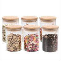 The Better Home Pack Of 6 Borosilicate Glass Jars With Bamboo Lid I Transparent Airtight Borosilicate Kitchen Containers Set | Glass Jars For Cookies Snacks Dry Fruits Nuts Pulses | 600 Ml Each
