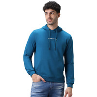 Urbano Fashion Men's Green Cotton Graphic Print Hooded Neck Sweatshirt (Swthd-11B-Fogtel-L)