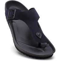Solethreads Pharaoh | Stylish | | Cushion | Bounce Back | Durable | Velvet Upper | Outdoor | Sandal |Flip Flops For Men | Navy | 8Uk